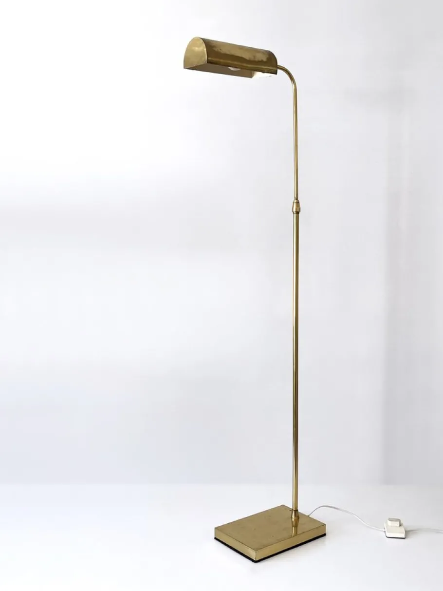 Outlet Pamono Mid-Century Modern Adjustable Brass Floor Lamp or Reading Light, Sweden, 1960s
