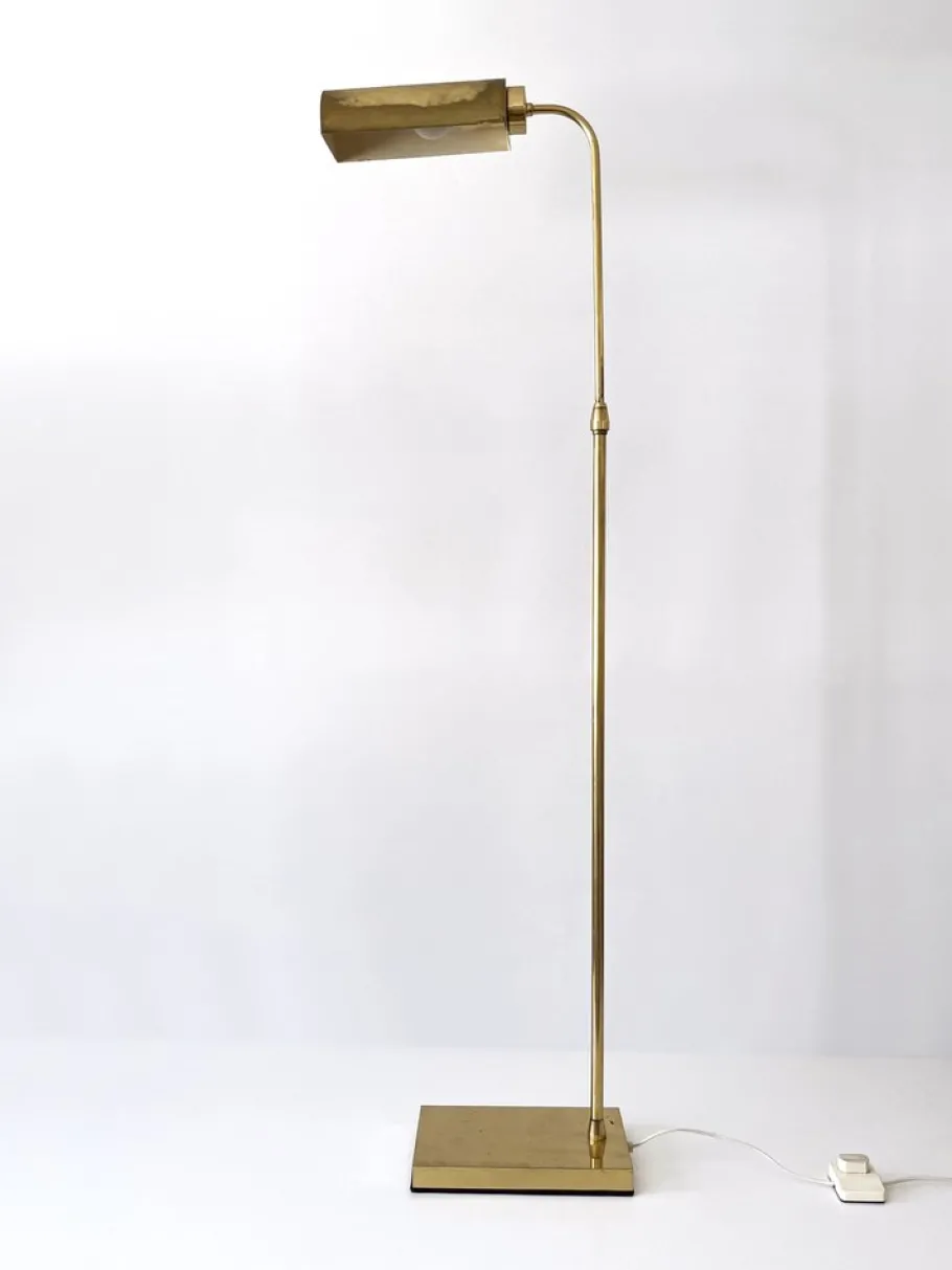Outlet Pamono Mid-Century Modern Adjustable Brass Floor Lamp or Reading Light, Sweden, 1960s