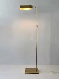 Outlet Pamono Mid-Century Modern Adjustable Brass Floor Lamp or Reading Light, Sweden, 1960s