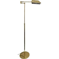 Sale Pamono Mid-Century Modern Adjustable Swing Arm Floor Lamp in Brass, Germany, 1960s