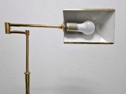 Sale Pamono Mid-Century Modern Adjustable Swing Arm Floor Lamp in Brass, Germany, 1960s