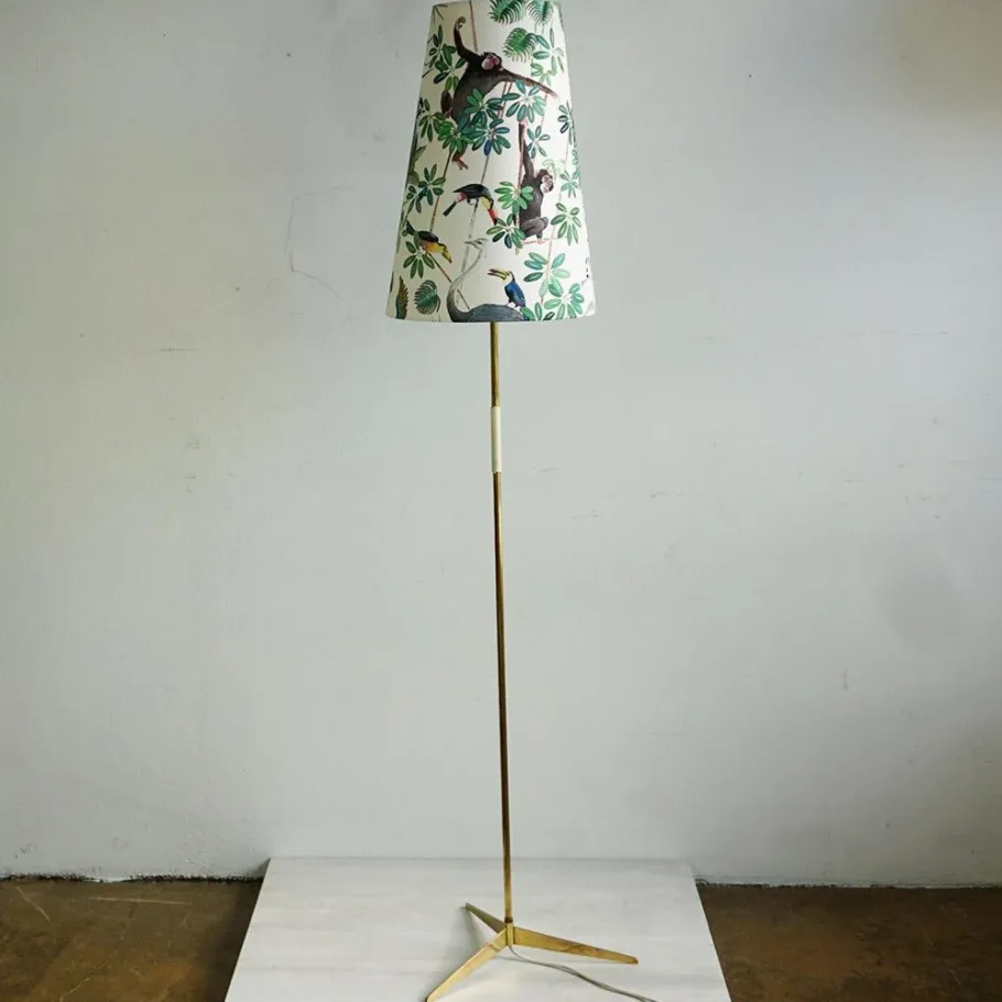 Discount Pamono Midcentury Modern Austrian Brass Floor Lamp by J.T. Kalmar, 1950s