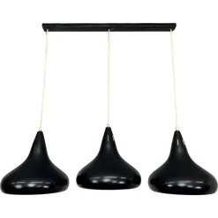 Best Pamono Mid-Century Modern Black Ceiling Lamp, 1950s