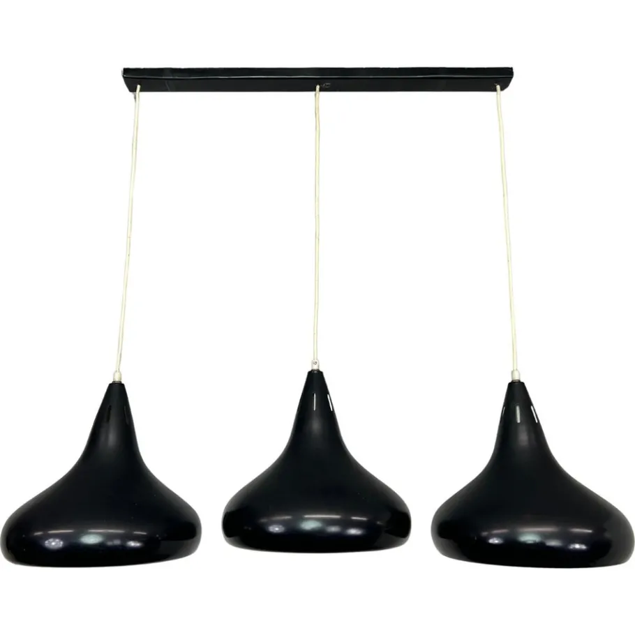 Best Pamono Mid-Century Modern Black Ceiling Lamp, 1950s