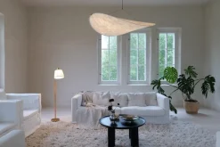 Hot Pamono Mid-Century Modern Brass and Brown Leather Floor Lamp from Falkenbergs Belysning, Sweden, 1960s