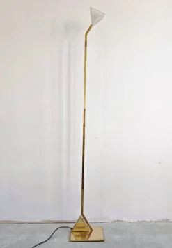 Online Pamono Mid-Century Modern Brass Floor Lamp from Peill & Putzler, 1970s