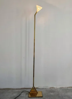 Online Pamono Mid-Century Modern Brass Floor Lamp from Peill & Putzler, 1970s
