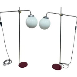 Pamono Mid-Century Modern Chrome Floor Lamps, 1950s, Set of 2