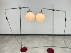 Pamono Mid-Century Modern Chrome Floor Lamps, 1950s, Set of 2
