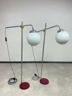 Pamono Mid-Century Modern Chrome Floor Lamps, 1950s, Set of 2