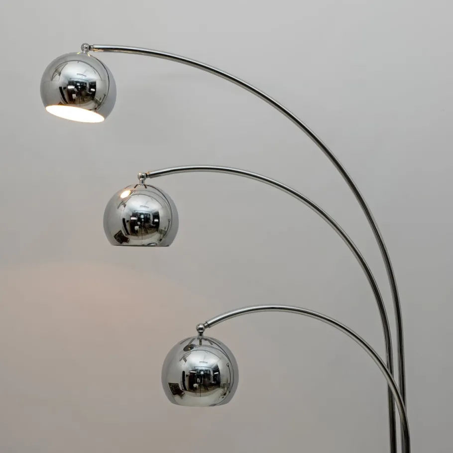 Best Pamono Mid-Century Modern Chromed Metal and Marble Floor Lamp attributed to Goffredo Reggiani for Reggiani, 1960s