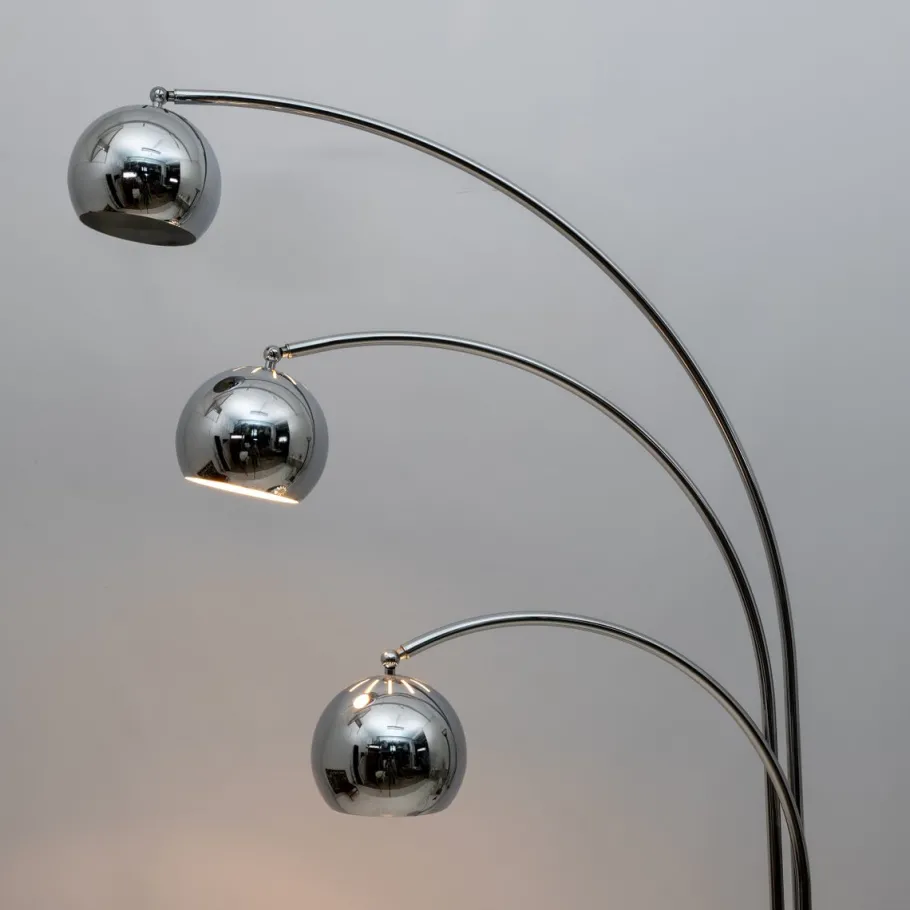 Best Pamono Mid-Century Modern Chromed Metal and Marble Floor Lamp attributed to Goffredo Reggiani for Reggiani, 1960s