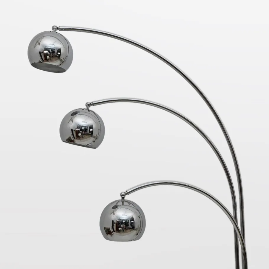 Best Pamono Mid-Century Modern Chromed Metal and Marble Floor Lamp attributed to Goffredo Reggiani for Reggiani, 1960s