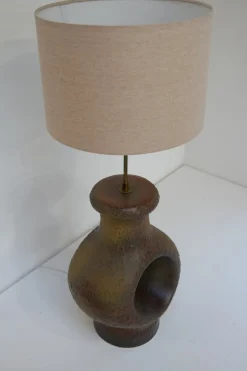 New Pamono Mid-Century Modern Danish Circular Stoneware Floor Lamp, 1960s