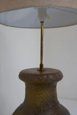 New Pamono Mid-Century Modern Danish Circular Stoneware Floor Lamp, 1960s
