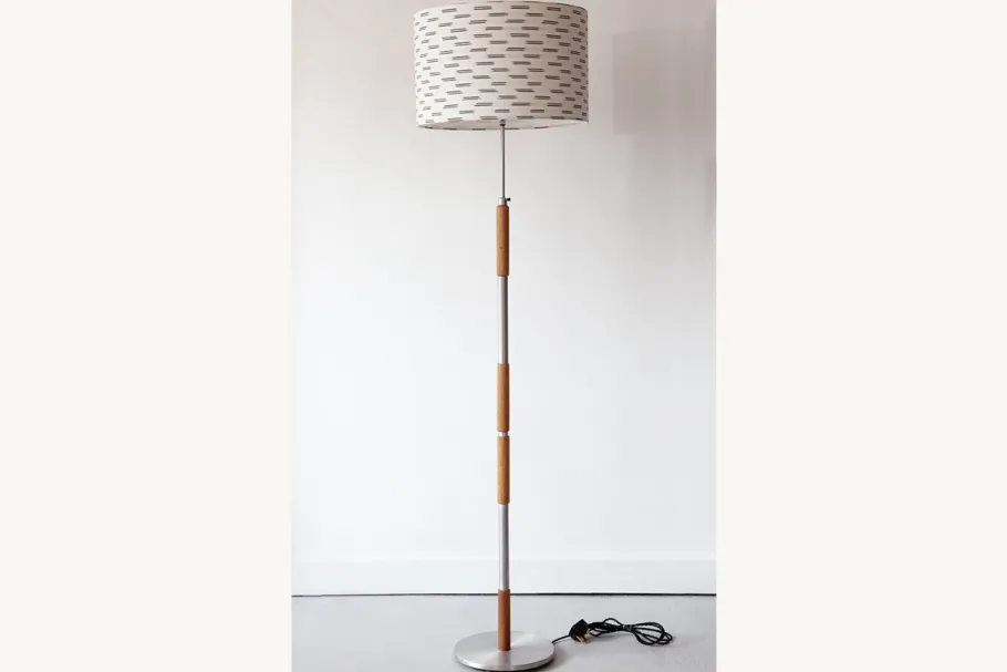 Discount Pamono Mid-Century Modern Danish Oak and Chrome Floor Lamp, 1960s