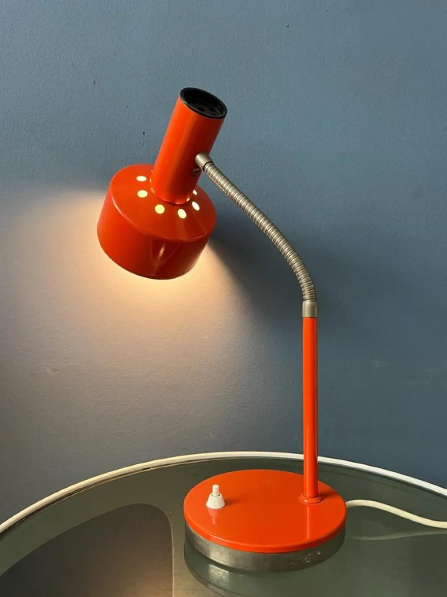 Clearance Pamono Mid-Century Modern Desk Lamp in Orange from Hustadt Leuchten