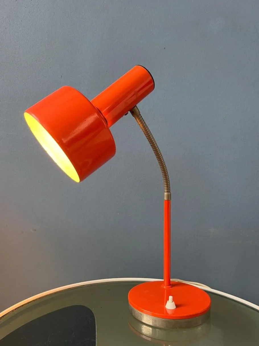 Clearance Pamono Mid-Century Modern Desk Lamp in Orange from Hustadt Leuchten