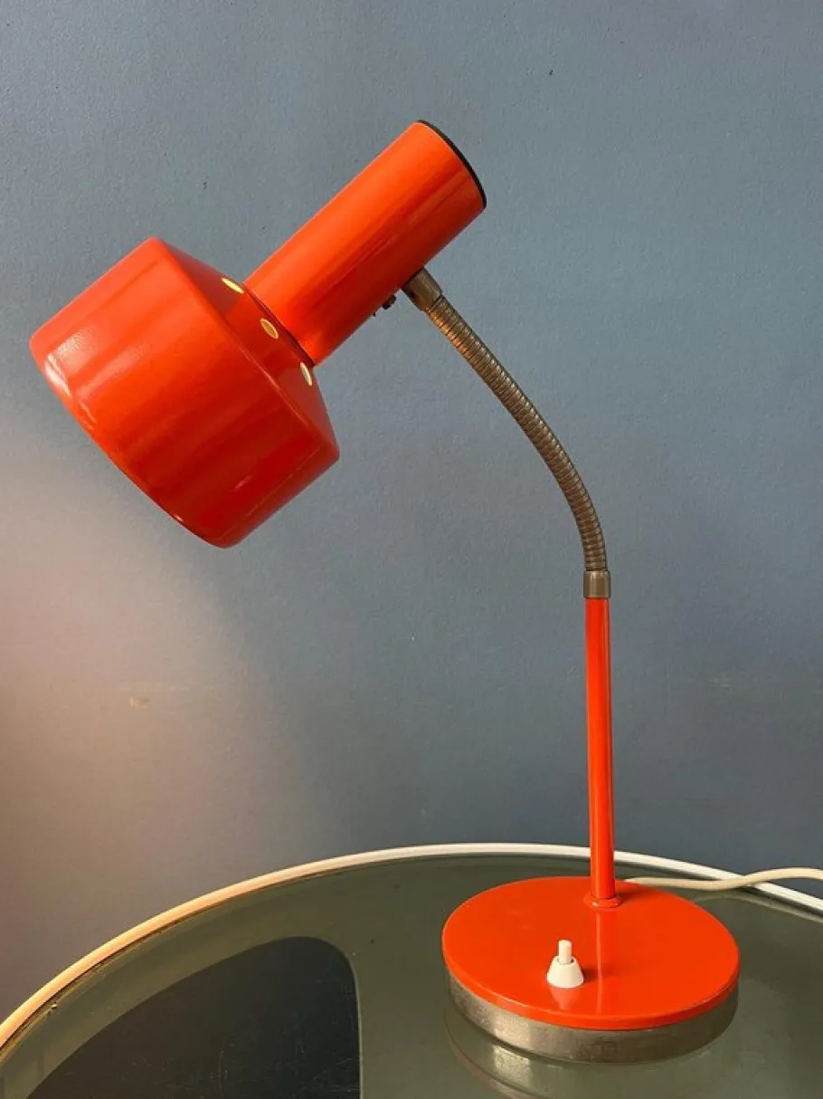 Clearance Pamono Mid-Century Modern Desk Lamp in Orange from Hustadt Leuchten