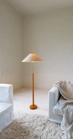 Hot Pamono Mid-Century Modern Floor Lamp in Teak and Brass, 1960s