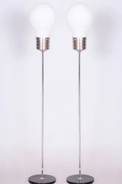 Outlet Pamono Mid-Century Modern Floor Lamp in Beech and Chrome, 1970s