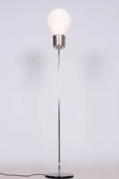 Outlet Pamono Mid-Century Modern Floor Lamp in Beech and Chrome, 1970s