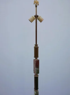 Pamono Mid-Century Modern Hollywood Regency Onyx Marble and Gilt Floor Lamp, 1960s