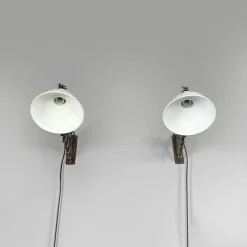 Best Pamono Mid-Century Modern Italian Pantograph Wall Lamps with White Metal Diffuser, 1960s, Set of 2