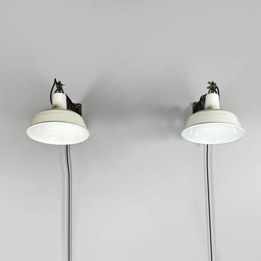 Best Pamono Mid-Century Modern Italian Pantograph Wall Lamps with White Metal Diffuser, 1960s, Set of 2
