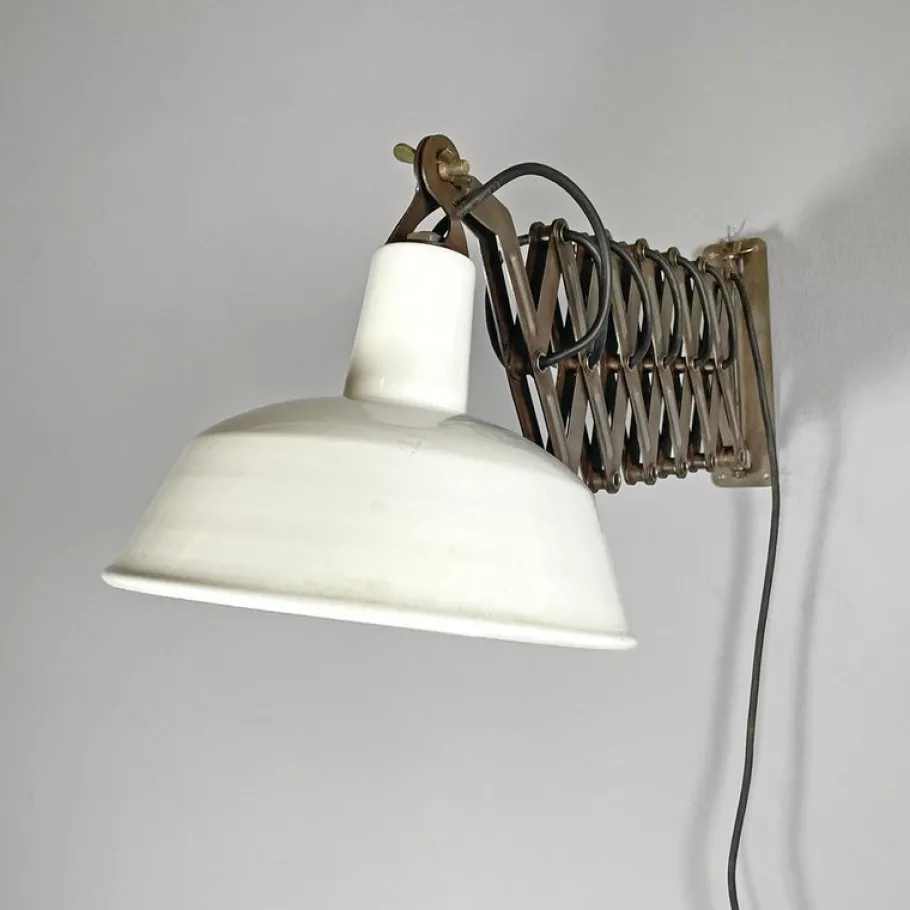 Best Pamono Mid-Century Modern Italian Pantograph Wall Lamps with White Metal Diffuser, 1960s, Set of 2