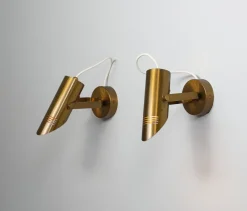 Best Pamono Mid-Century Modern Italian Adjustable Brass Wall Lamps, 1960s, Set of 2