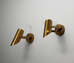 Best Pamono Mid-Century Modern Italian Adjustable Brass Wall Lamps, 1960s, Set of 2