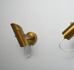 Best Pamono Mid-Century Modern Italian Adjustable Brass Wall Lamps, 1960s, Set of 2