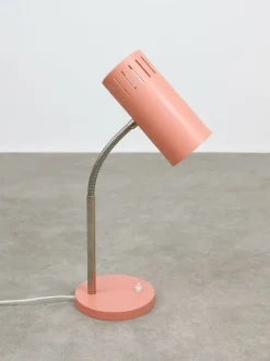 Best Pamono Mid-Century Modern Italian Gooseneck Table Lamp in Salmon and Chrome
