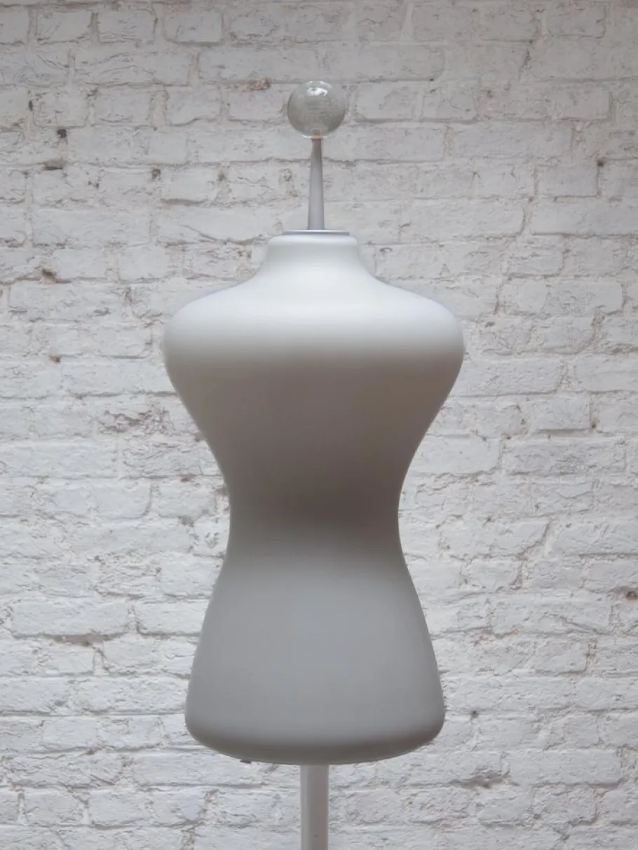 Outlet Pamono Mid-Century Modern Opaline Glass Shade Floor Lamp, 1980s