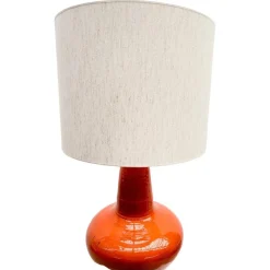 Clearance Pamono Mid-Century Modern Red Orange Ceramic Table Lamp, Belgium, 1960s