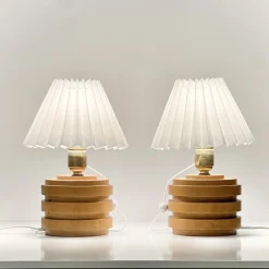 Best Pamono Mid-Century Modern Swedish Birch Table Lamps, 1940s, Set of 2