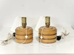 Best Pamono Mid-Century Modern Swedish Birch Table Lamps, 1940s, Set of 2