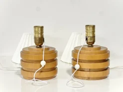 Best Pamono Mid-Century Modern Swedish Birch Table Lamps, 1940s, Set of 2