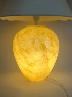 Clearance Pamono Mid-Century Modern Table Lamp with Iridescent Glass Base and Double Light, 1960s