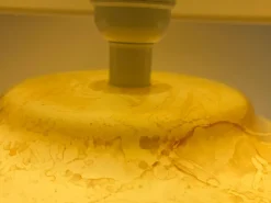 Clearance Pamono Mid-Century Modern Table Lamp with Iridescent Glass Base and Double Light, 1960s