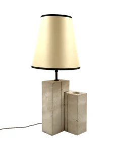 Clearance Pamono Mid-Century Modern Travertine Sculptural Table Lamp, Italy, 1960s
