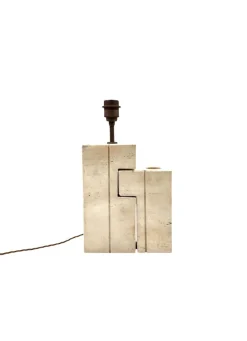 Clearance Pamono Mid-Century Modern Travertine Sculptural Table Lamp, Italy, 1960s