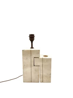Clearance Pamono Mid-Century Modern Travertine Sculptural Table Lamp, Italy, 1960s