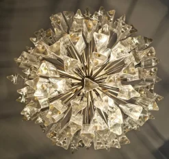 Best Pamono Mid-Century Modern Triedri Crystal Chandelier attributed to Paolo Venini, Italy, 1950s