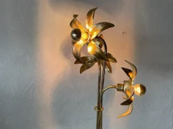 Pamono Mid-Century Modern Triple Flower Shade Floor Lamp in Brass by Willy Daro for Massive, 1970s