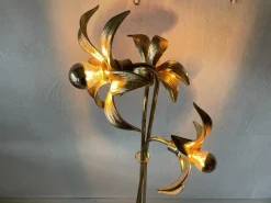 Pamono Mid-Century Modern Triple Flower Shade Floor Lamp in Brass by Willy Daro for Massive, 1970s