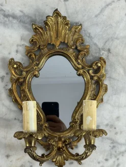 Best Pamono Mid-Century Modern Wall Lamps with Mirror, 1960s, Set of 2