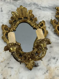 Best Pamono Mid-Century Modern Wall Lamps with Mirror, 1960s, Set of 2