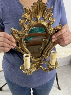 Best Pamono Mid-Century Modern Wall Lamps with Mirror, 1960s, Set of 2